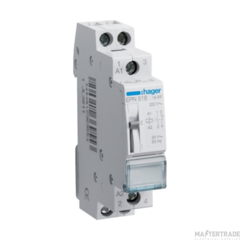 Hager Relay 1NC 1NO Latching 16A 24V 50Hz