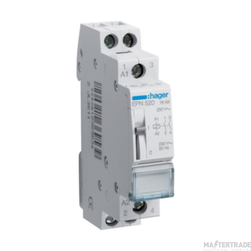 Hager Relay 2NO Latching 16A 230V 50HZ