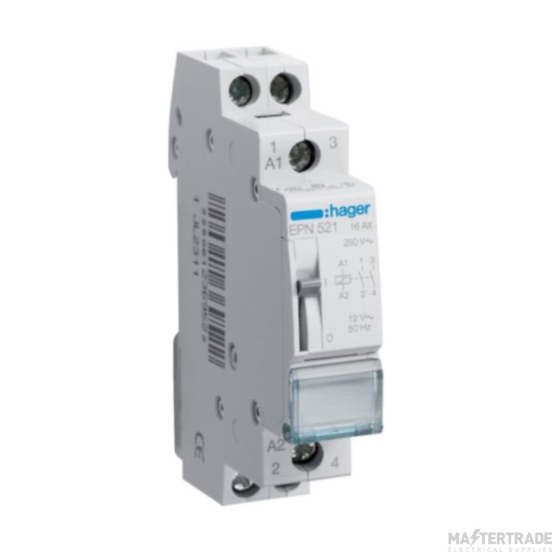 Hager Relay 2NO Latching 16A 12V 50HZ