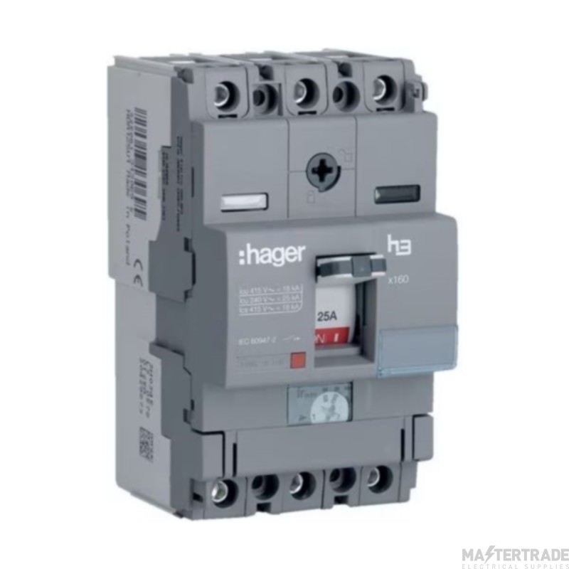 Hager Invicta 3 MCCB TP Adj Thermal Fixed Magnetic 125A 18kA