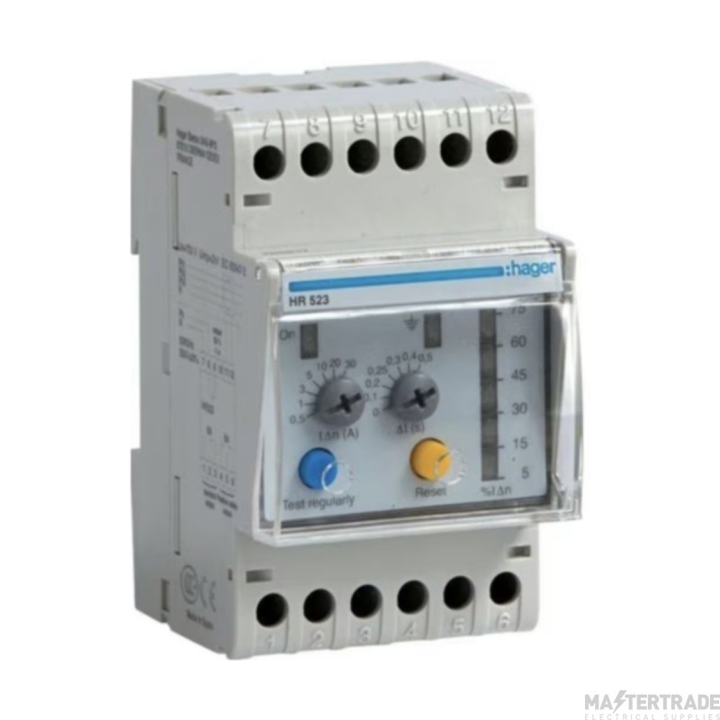 Hager Relay Earth Fault Delay 50% LED 0.5-310A