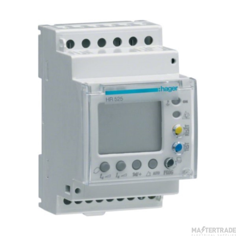 Hager Relay Earth Fault Delay 50% LCD Test 0.03-10A