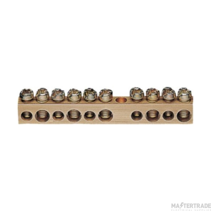 Hager Terminal 10 Connections 67mm Brass