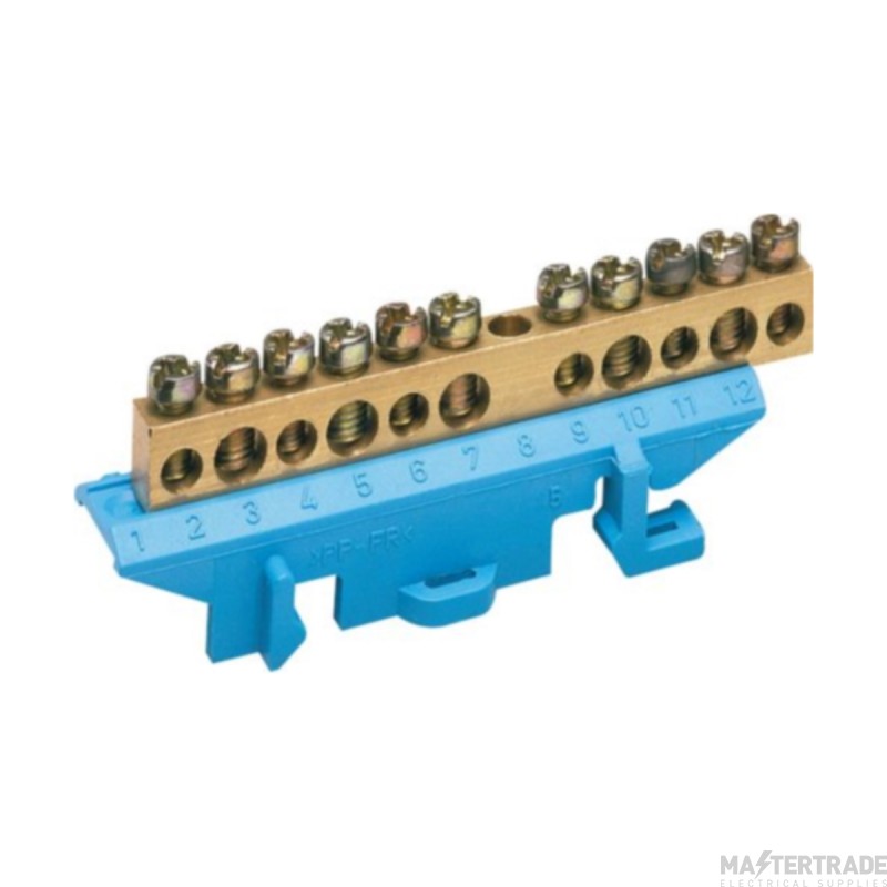Hager KM11N Earth Terminal Blue c/w Support 11 Connections