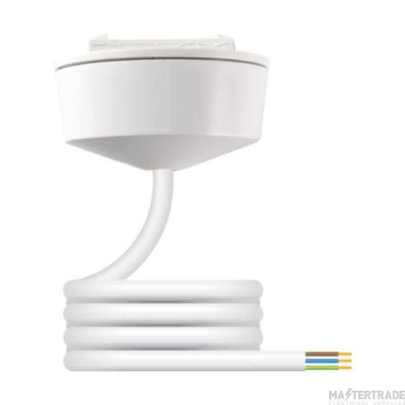 Hager PCR2000/2.0 Klik 6A 3 Pin Ceiling Rose and Cover White c/w 2M Lead
