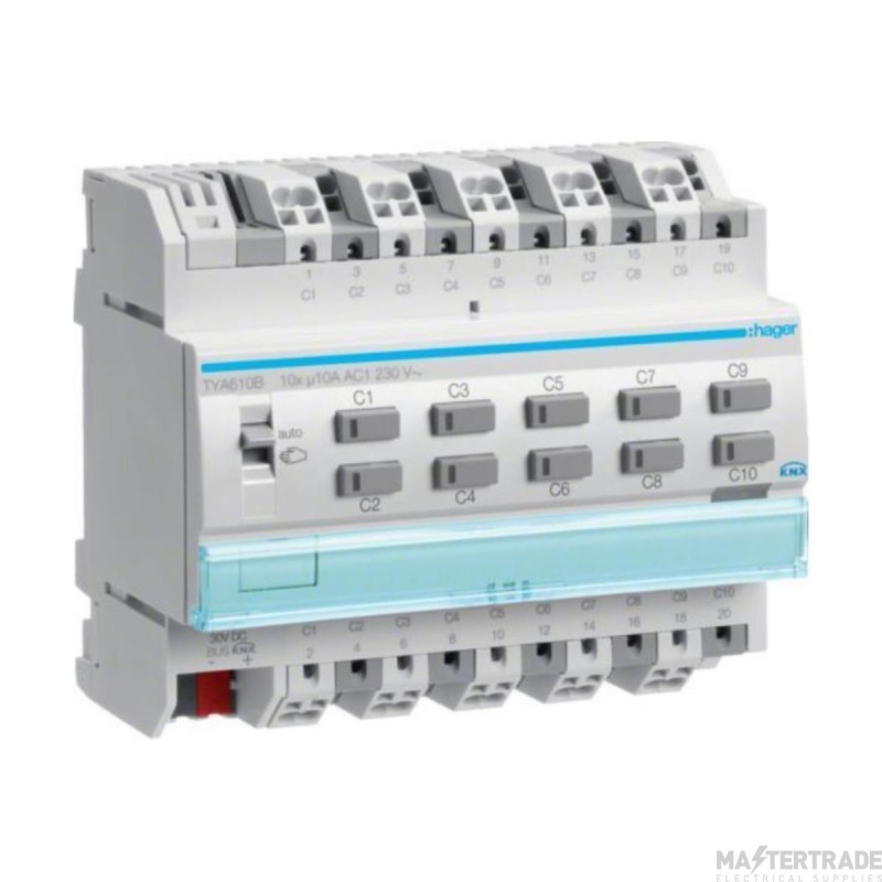 Hager Output module 10x 10A /230V~, KNX