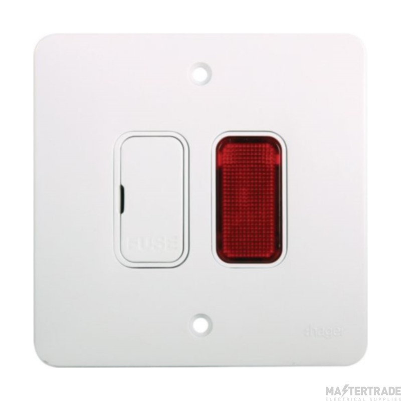 Hager Sollysta Connection Unit Unswitched Fused Grid Module c/w LED Indicator 13A White