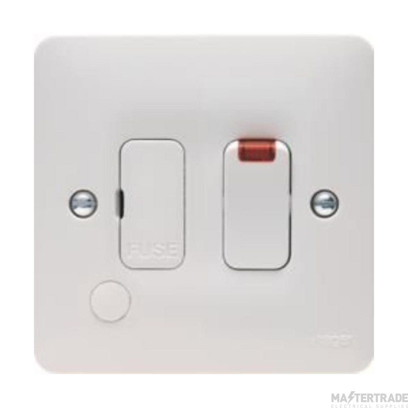 Hager Sollysta Connection Unit DP Switched Fused c/w Flex Outlet LED Indicator Marked Boiler 13A White