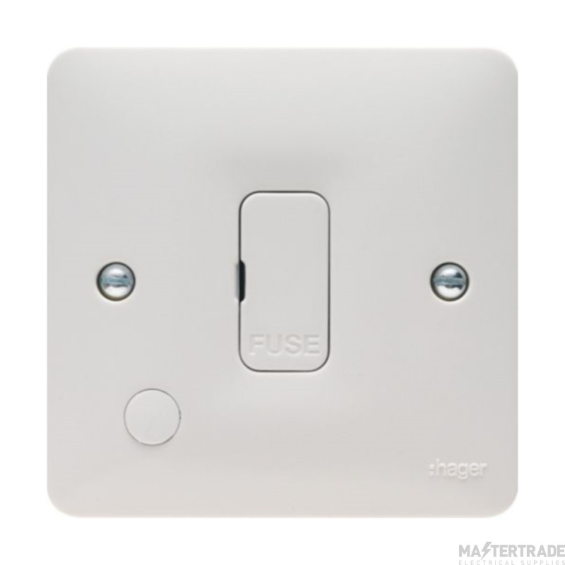 Hager Sollysta 13A Unswitched Fused Connection Unit White c/w Flex Outlet