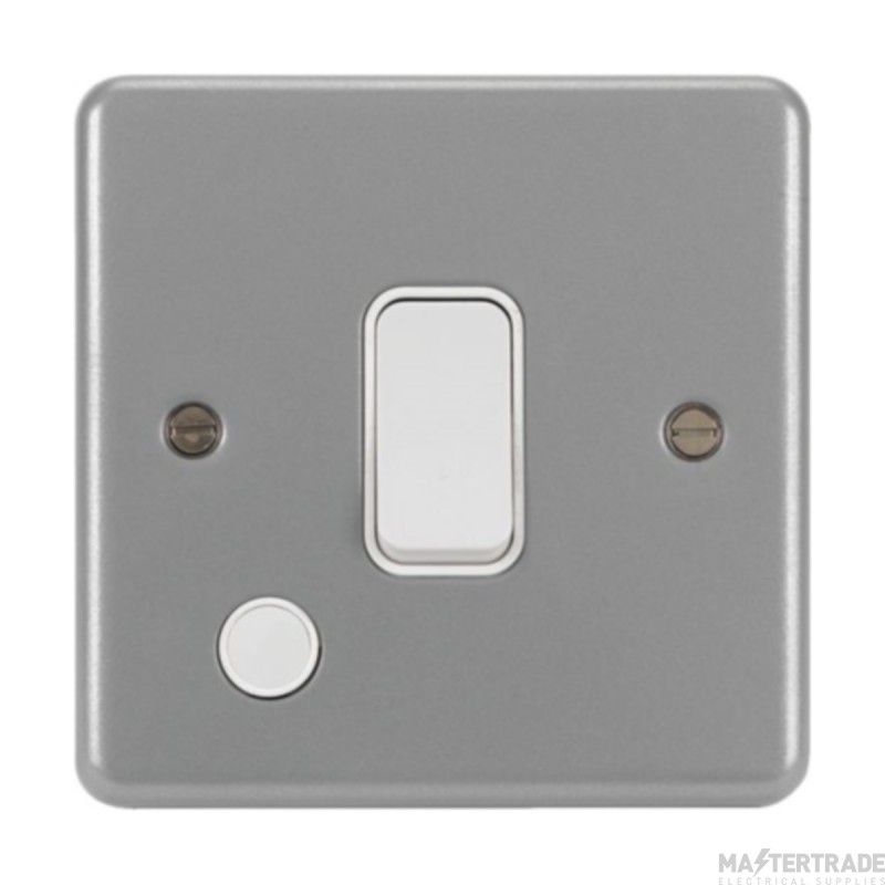 Hager Sollysta Control Switch 1 Gang DP c/w Flex Outlet 20A Grey Metalclad