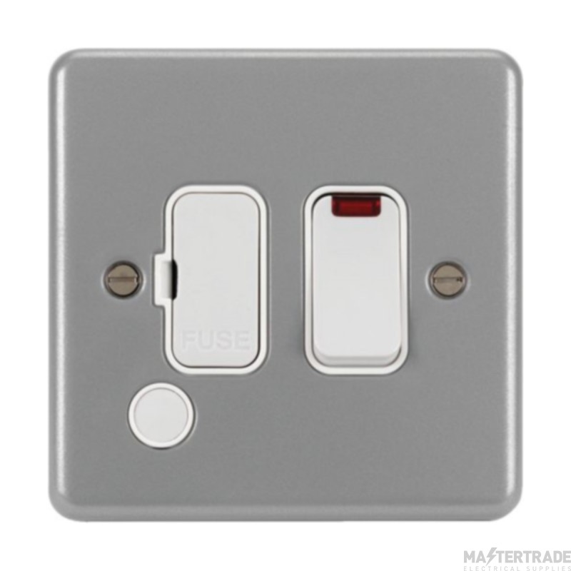 Hager Sollysta Connection Unit DP Switched Fused c/w Flex Outlet LED Indicator 13A Grey Metalclad