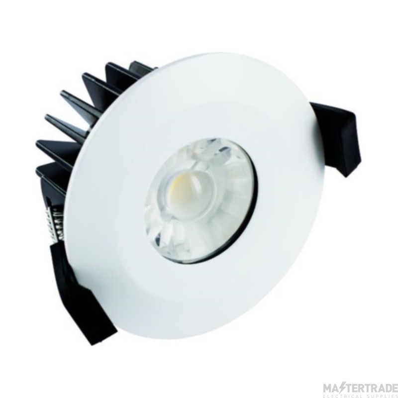 Integral Downlight Fire Rated Low Profile LED 4000K Dimmable c/w Bezel 60Deg 8.5W 650lm 70-75mm White