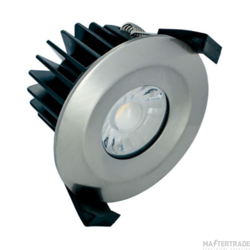 Integral Downlight Fire Rated Low Profile LED 3000K Dimmable c/w Bezel 38Deg 6W 430lm 70mm Satin Nickel