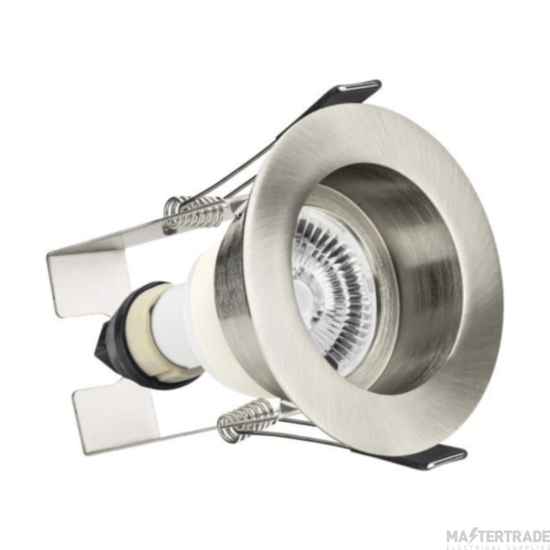Integral Evofire Downlight Fire Rated Recessed Round LED IP65 c/w GU10 Holder & Insulation Guard 70mm Satin Nickel