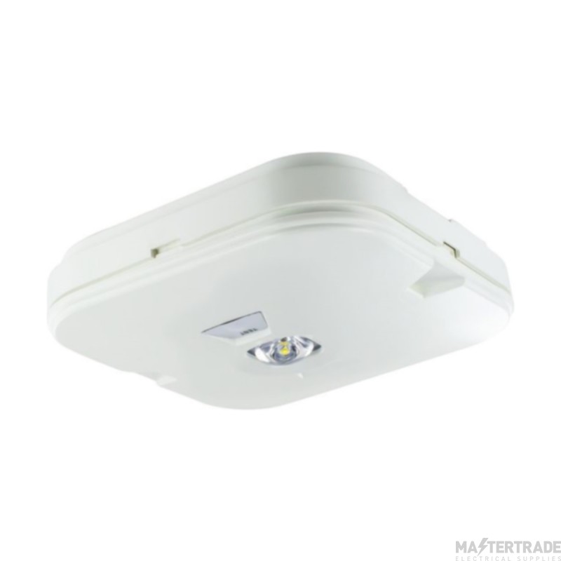 Integral Downlight 3Hour Non-Maintained for Open Areas c/w White Test Button IP44 300lm 3W 6000K
