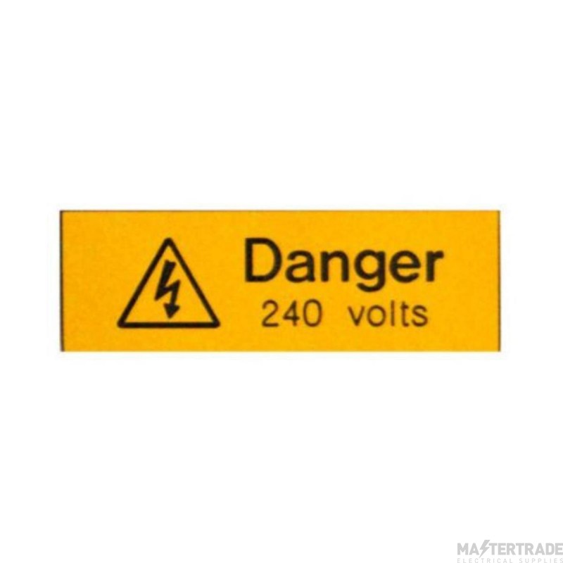 Warning Danger 240V Engraved Label 75x25mm Pack=5