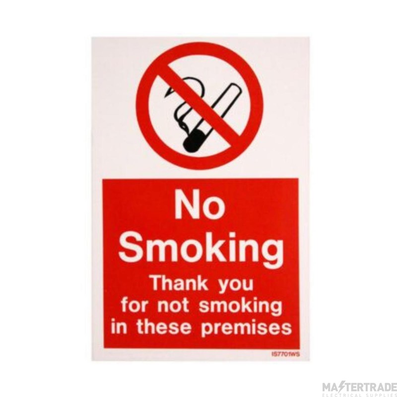 No Smoking Entrance Double Sided Window Self Adhesive Vinyl 150x225mm Pack=1