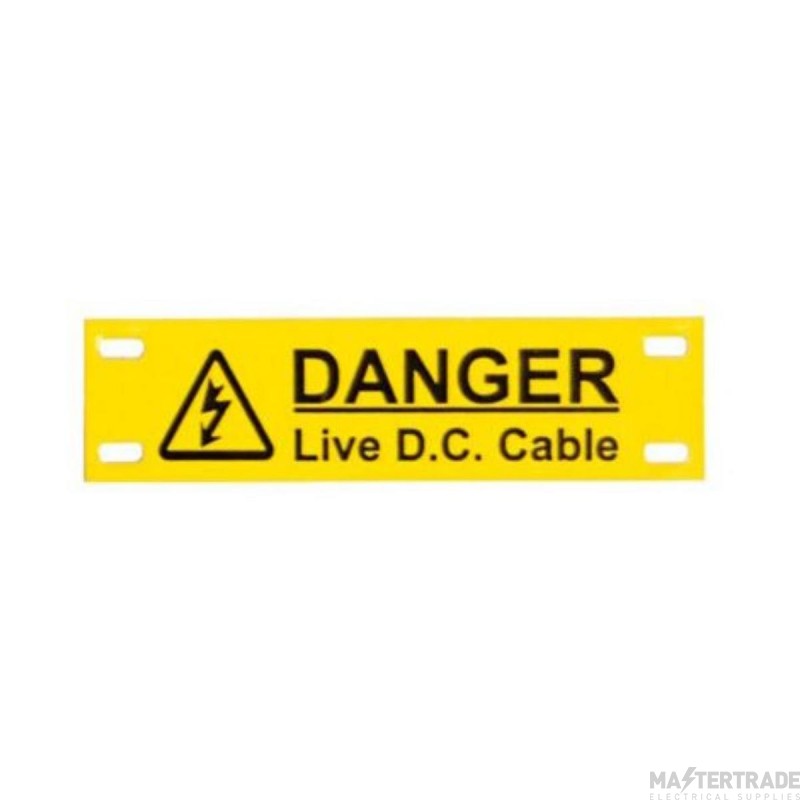 Warning Danger Live DC Cables Rigid Label 75x20mm Pack=10