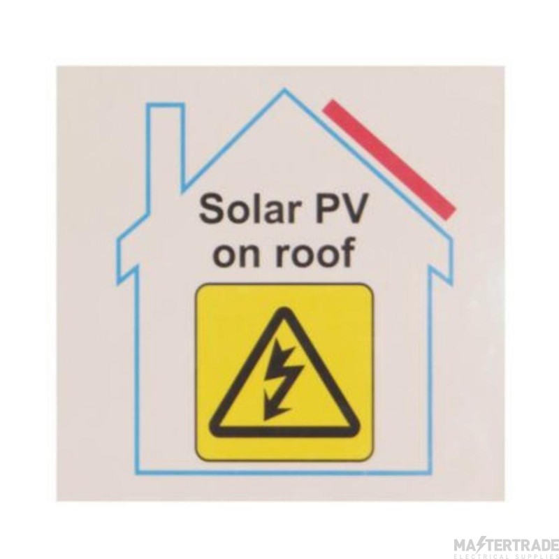 Industrial Signs Label Solar On Roof S/A Vinyl Pack=10 100x100mm White