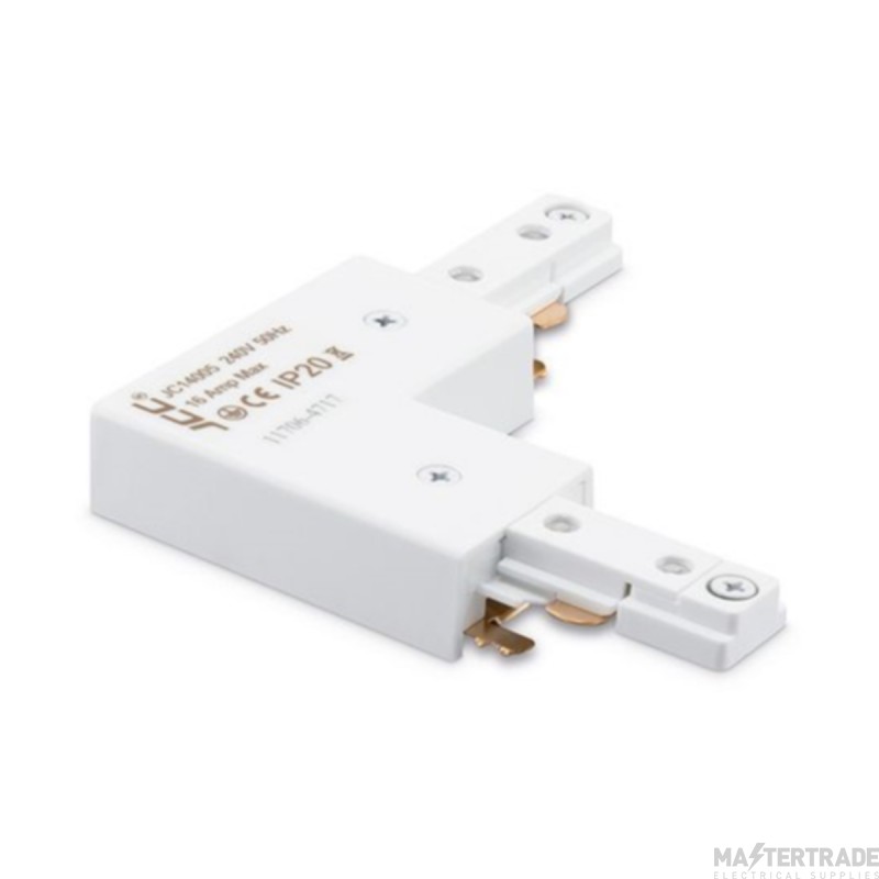 JCC Mainline Mains IP20 Adjustable Right-Angled/Straight Connector White