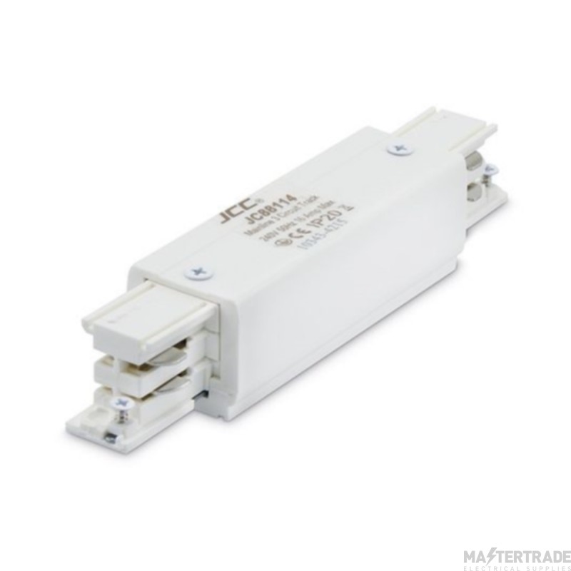 JCC Mainline 3 Circuit Track Connector with Power Feed White