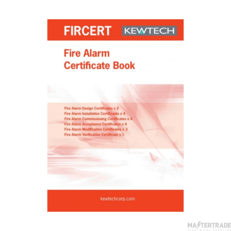Kewtech Fire Certificate A4 Pad BS5839-1 Compliant Pack=18