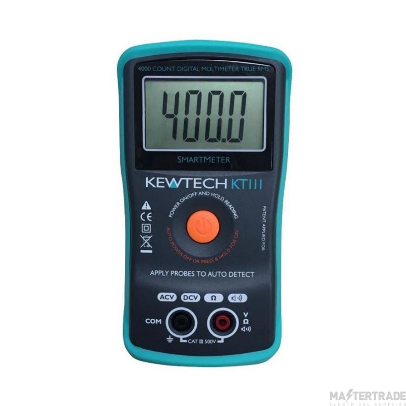 Kewtech Multimeter Digital SmartMeter TRMS 500V AC/DC