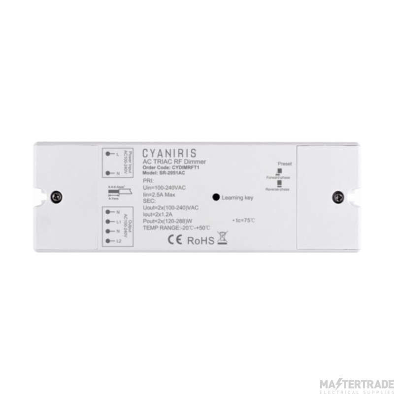 Kosnic RF Controlled Triac Dimmer For Mains Dimmable Lamps c/w Remote
