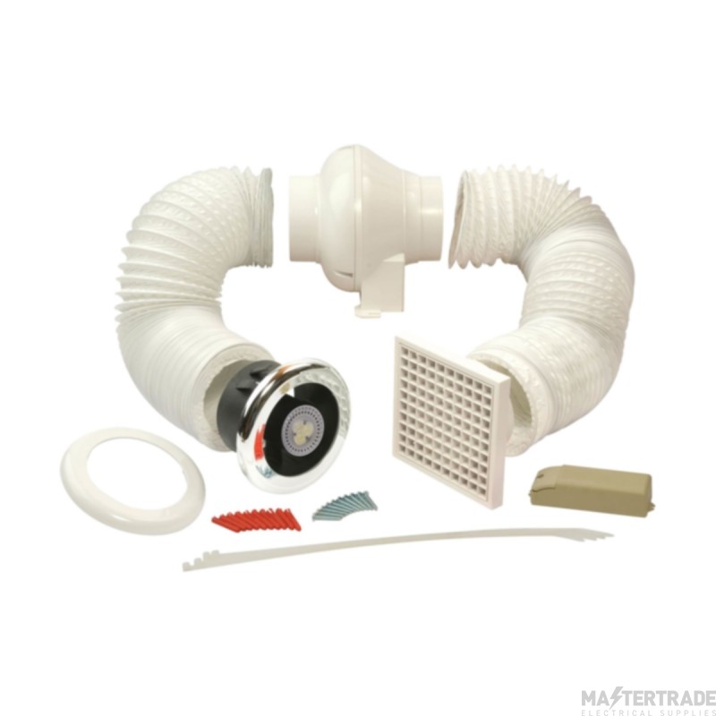 Manrose LED Centrifugal Showerlite Fan Kit c/w Cool White LED 3W