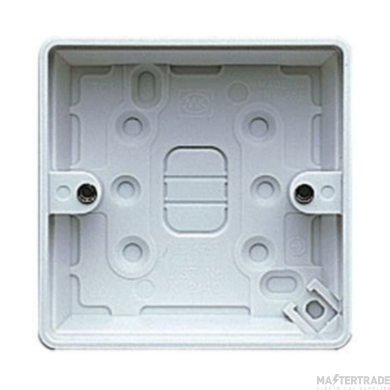 MK Logic Plus Box 1 Gang Moulded Surface 87x87x30mm White