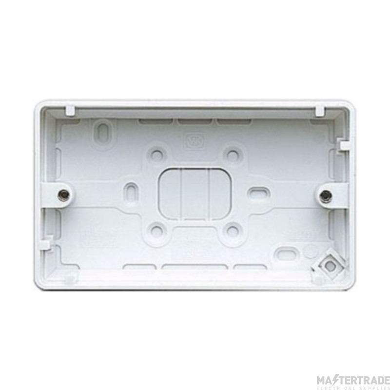 MK Logic Plus Box 2 Gang Moulded Surface 87x148x30mm White