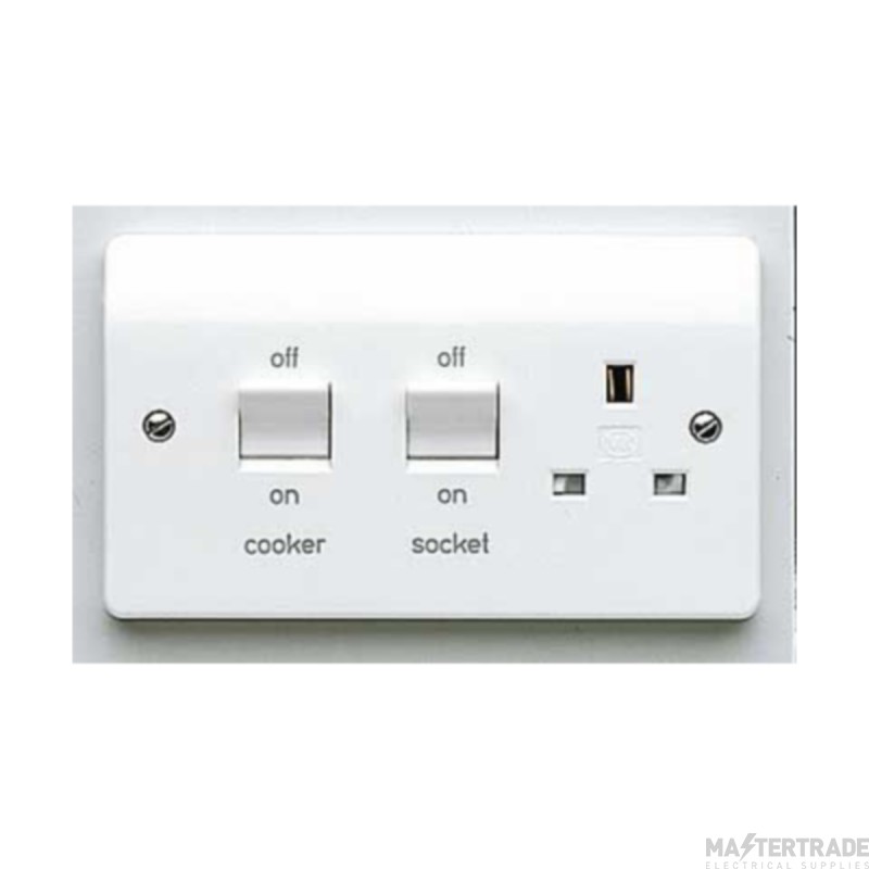 MK Logic Plus Cooker Control Switch DP Main & Socket Flush 45A White