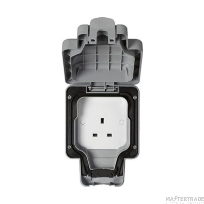 MK Masterseal Plus Socket 1 Gang Unswitched IP66 13A Grey