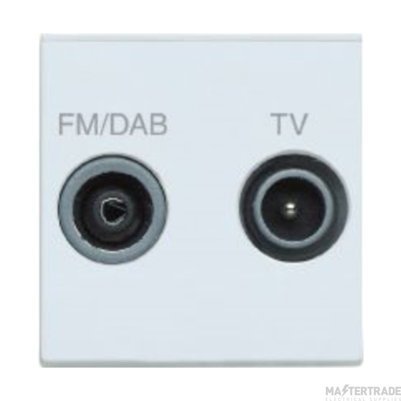 MK Socket 2 Module TV/FM DAB Diplexer White