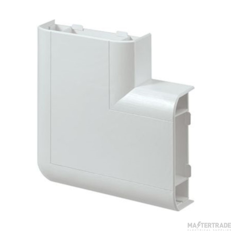 MK Prestige 3D Bend Flat Angle Up for Skirting Trunking White PVC