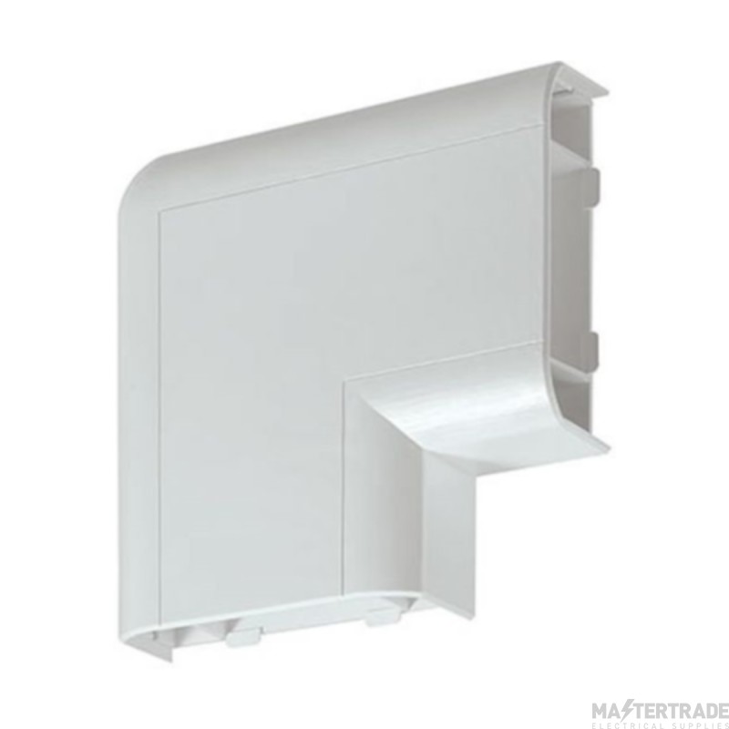 MK Prestige 3D Bend Flat Angle Down for Skirting Trunking White PVC