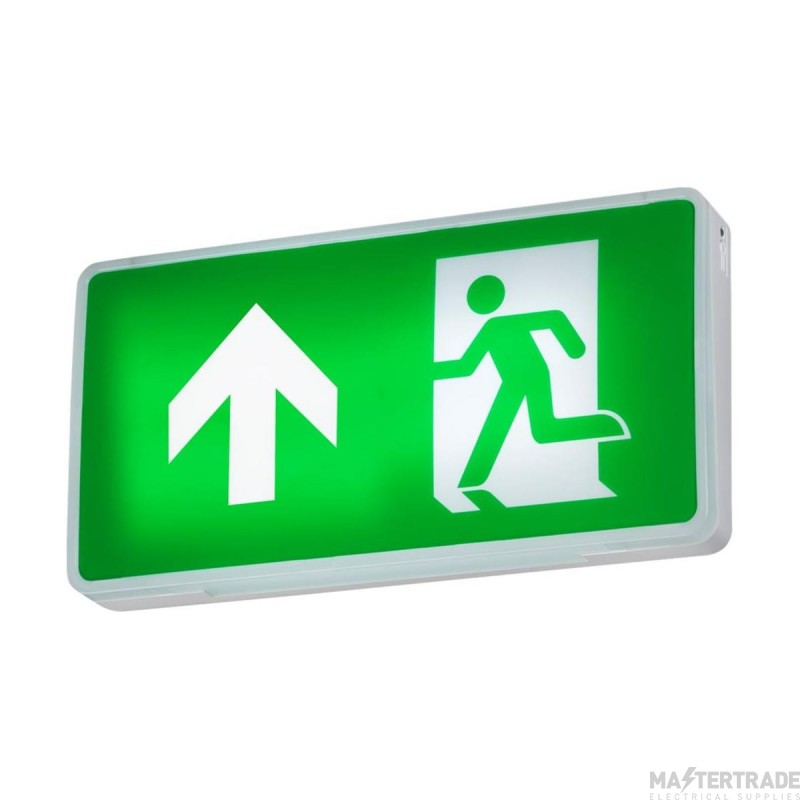 Knightsbridge 4W LED Emergency Exit Sign 6000K 3hrM/NM Self Test c/w Up Legend
