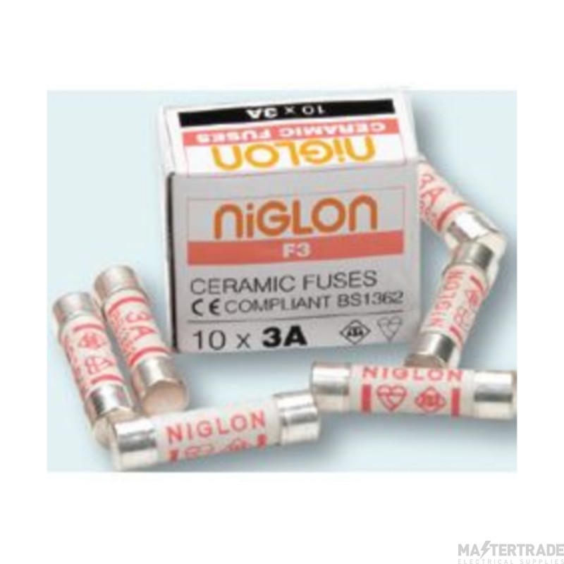 Niglon 10A Miniature Ceramic Fuse Pack=10