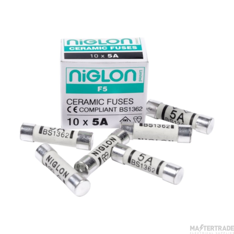 Niglon 5A Miniature Ceramic Fuse Pack=10