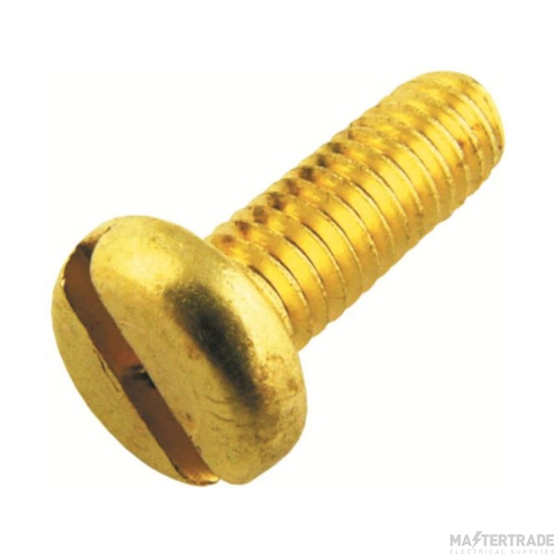 Olympic Fixings M4x10mm Slotted Panhead Machine Screw Brass Pack=100