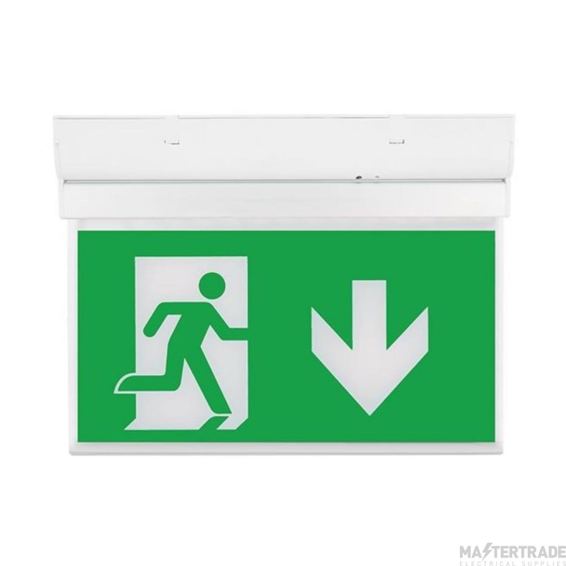 OVIA Hanex Exit Sign Emergency LED Down Legend Wall/Ceiling Maintained 2W