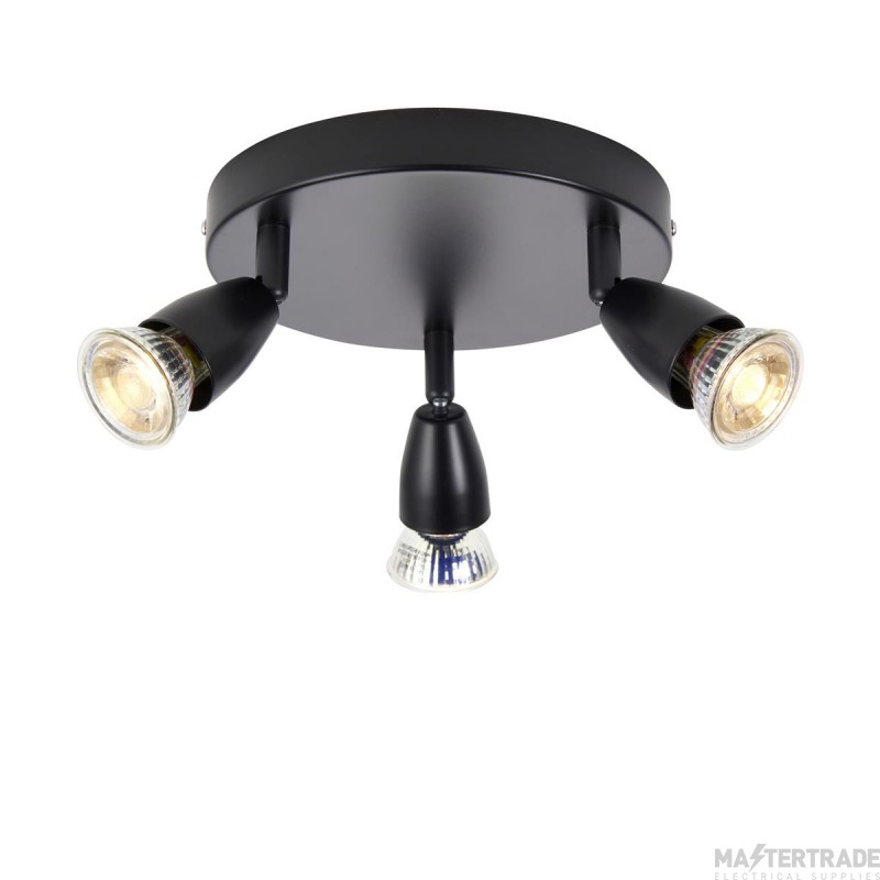 Saxby Amalfi GU10 3 Light Multi Spotlight Black IP20