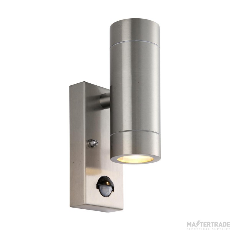 Saxby Palin GU10 Up/Down Wall Light IP65 Sensor Stainless Steel