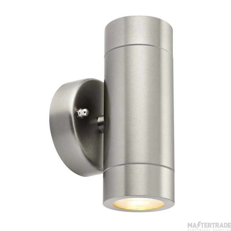 Saxby Palin GU10 Up/Down Wall Light IP44 Stainless Steel