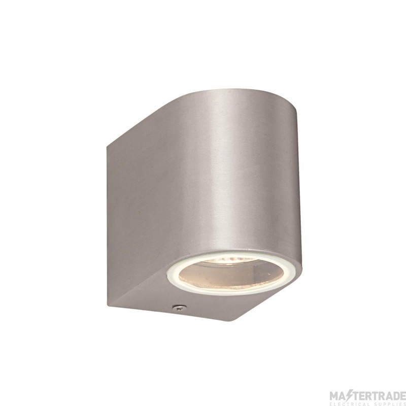 Saxby Doron GU10 Single Wall Light IP44 Brushed Stainless Steel Dimmable