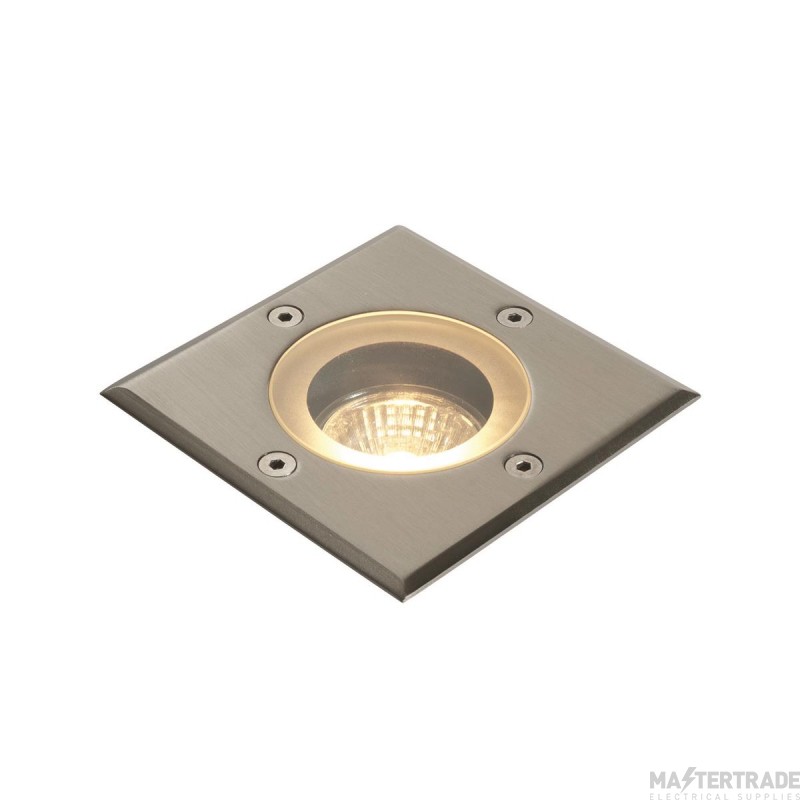 Saxby Pillar GU10 Square Groundlight IP65 Stainless Steel/Clear 102mm Cut-Out
