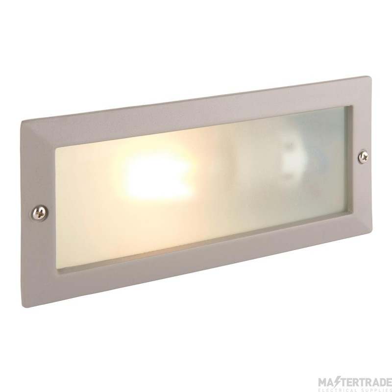 Saxby Eco E27 Recessed Bricklight Plain IP44 Textured Grey/Frosted