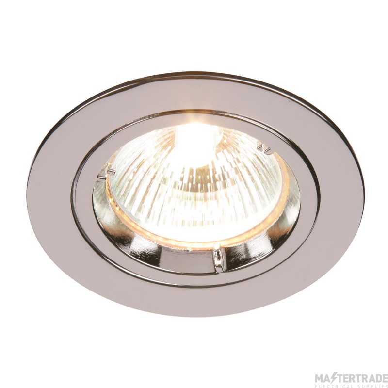 Saxby Cast GU10 Recessed Fixed Downlight Chrome 70mm Cut-Out