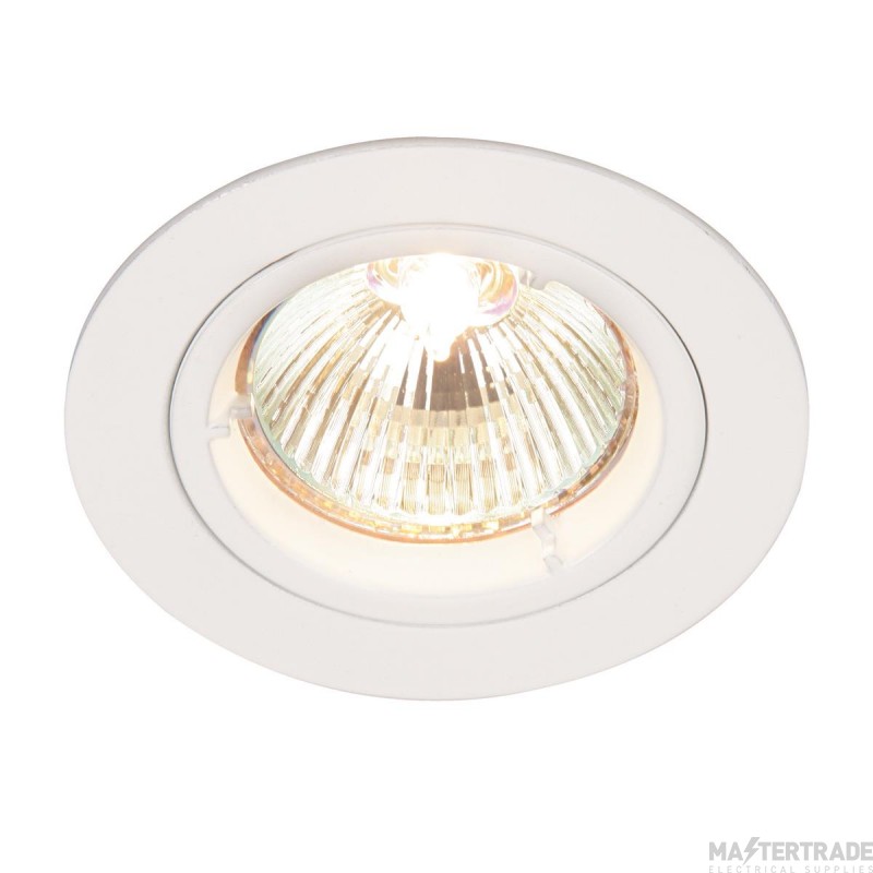Saxby Cast GU10 Recessed Fixed Downlight White 70mm Cut-Out