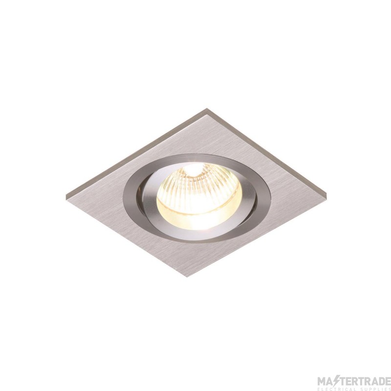 Saxby Tetra GU10 Square Downlight Silver 80mm Cut-out